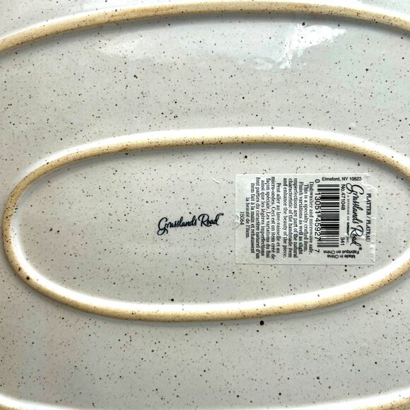 Festive Grasslands Road Snowman Ceramic Serving Platter With Polka Dot Hat & Hol - Picture 5 of 5